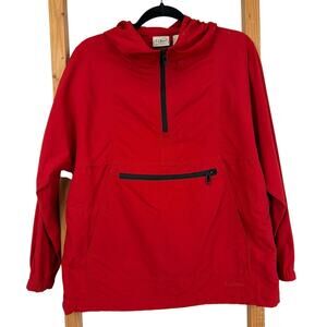 L.L. Bean Red Half-Zip Hooded Anorak Jacket XS